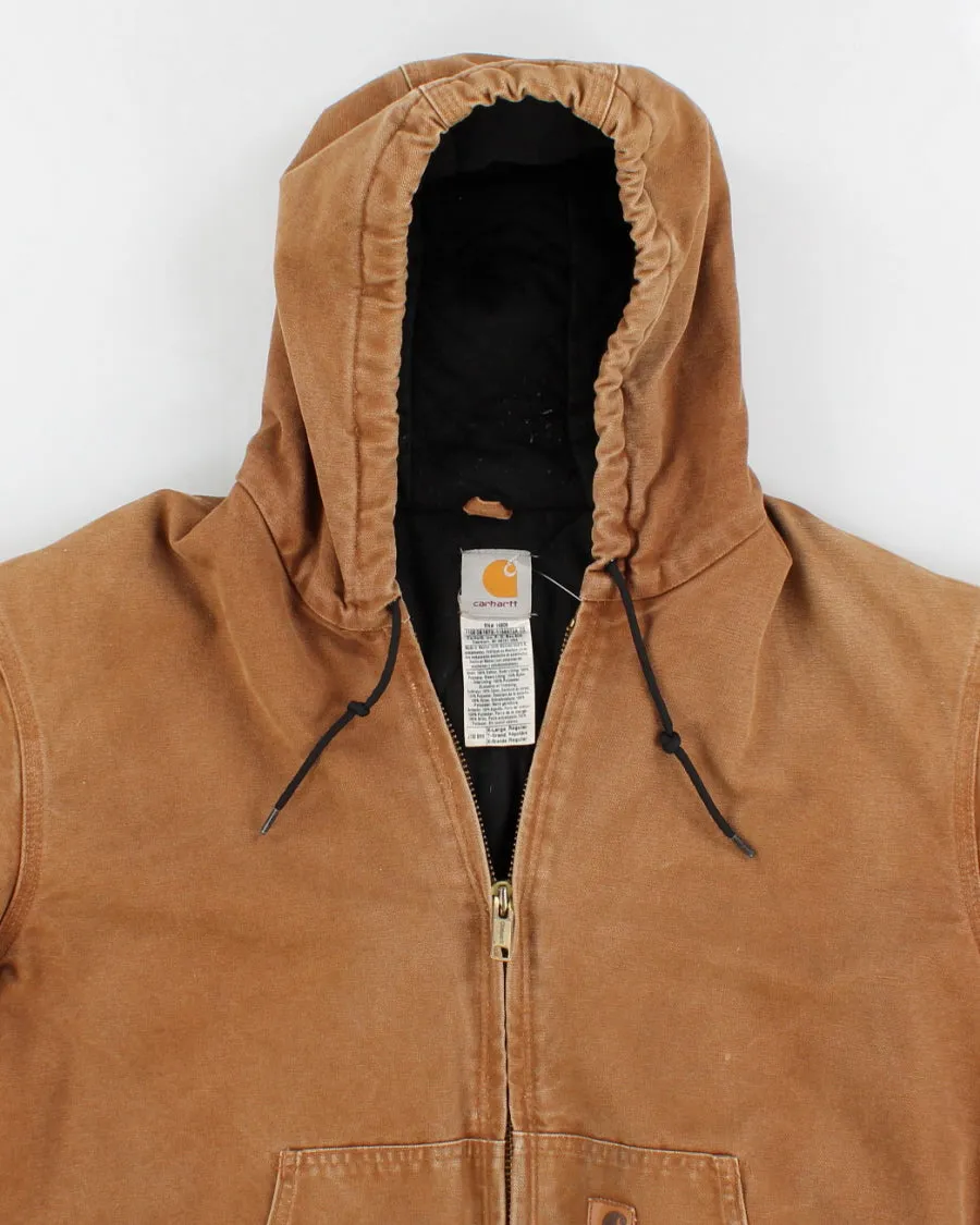 00s Carhartt Hooded Fleece Lined Work Wear Jacket - XL