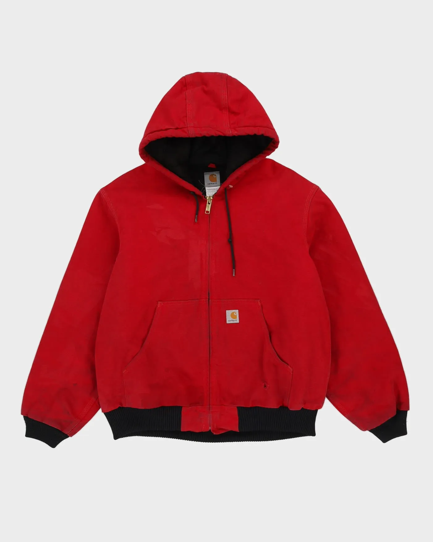 00s Carhartt Red Workwear Hooded Jacket - L