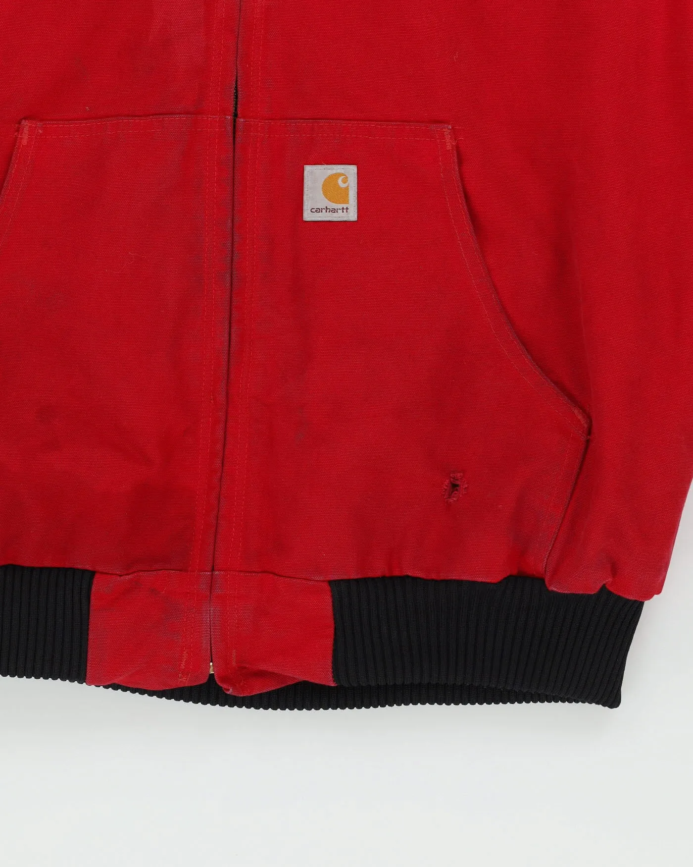 00s Carhartt Red Workwear Hooded Jacket - L