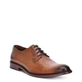 13UTSPJ - Cuadra tobacco casual perforated leather derbies for men