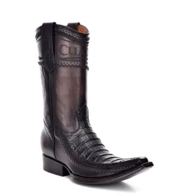 1B1AFC - Cuadra black fashion cowboy exotic caiman leather boots for men