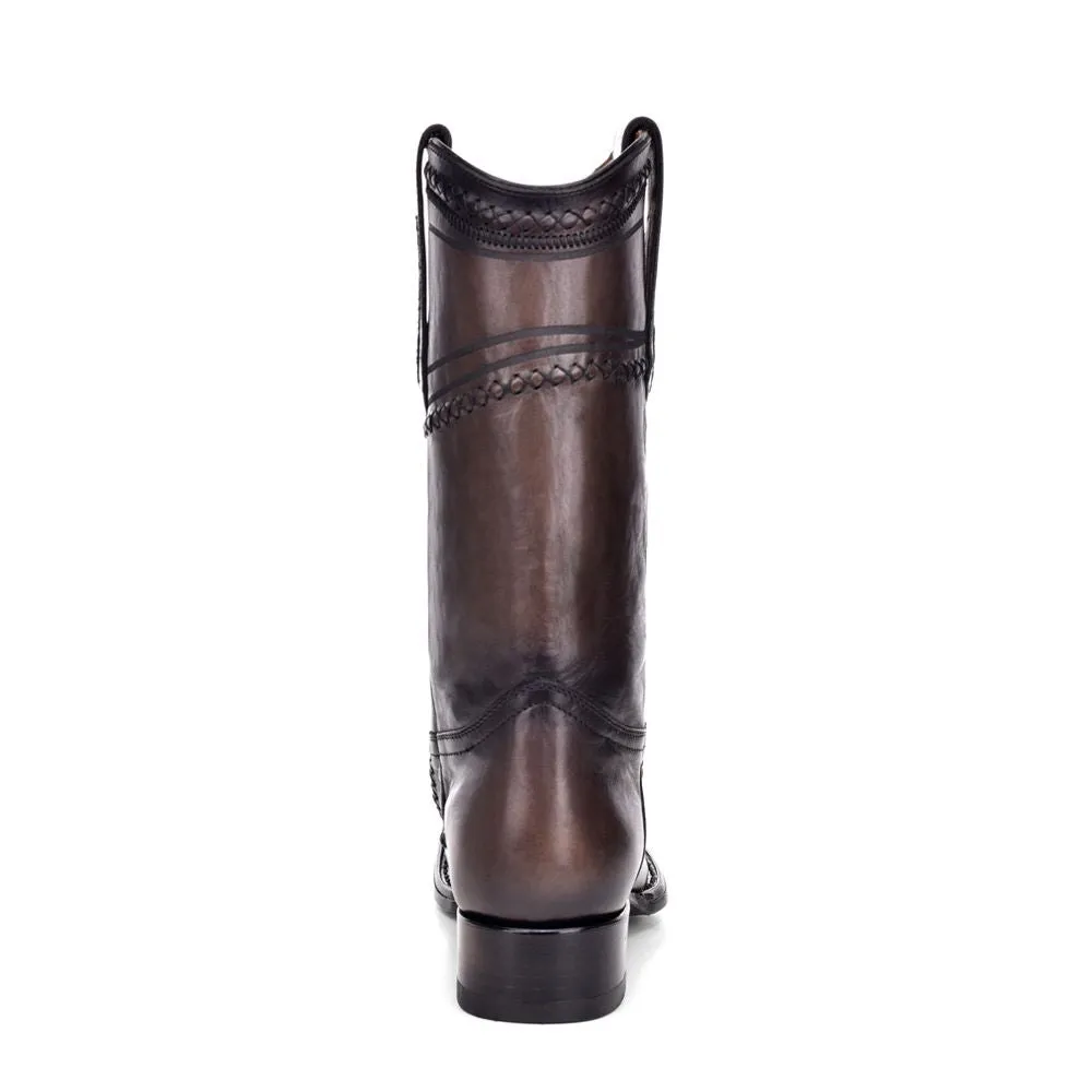 1B1AFC - Cuadra black fashion cowboy exotic caiman leather boots for men