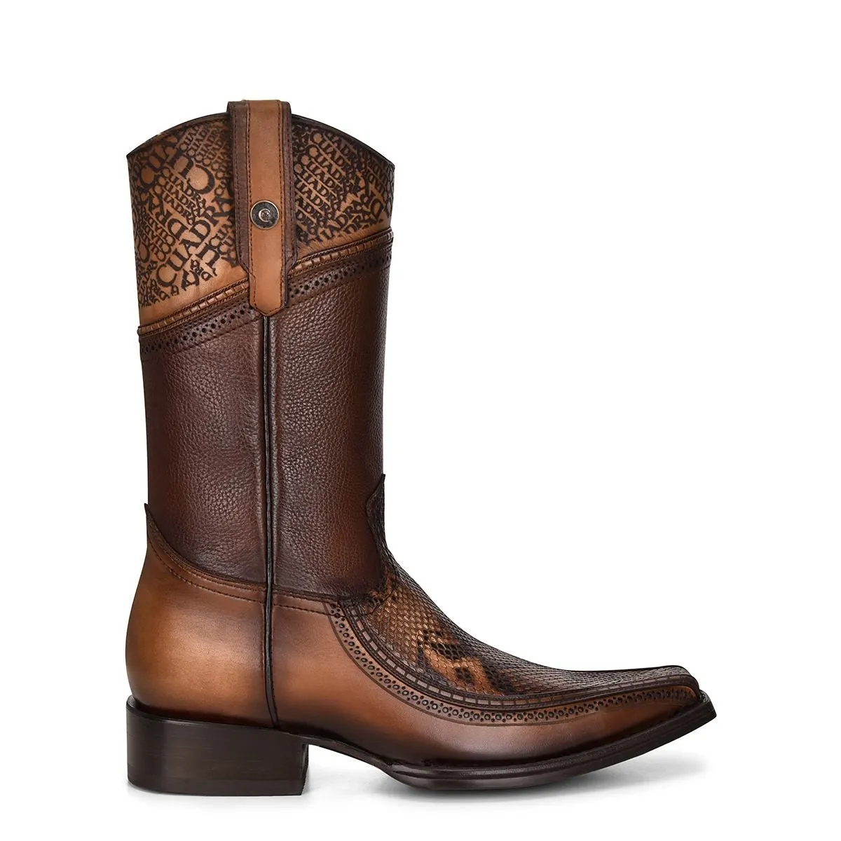 1B1DPH - Cuadra brown dress western cowboy python skin boots for men