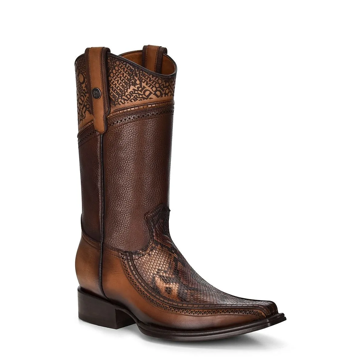 1B1DPH - Cuadra brown dress western cowboy python skin boots for men