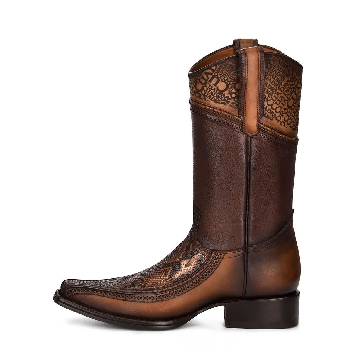 1B1DPH - Cuadra brown dress western cowboy python skin boots for men