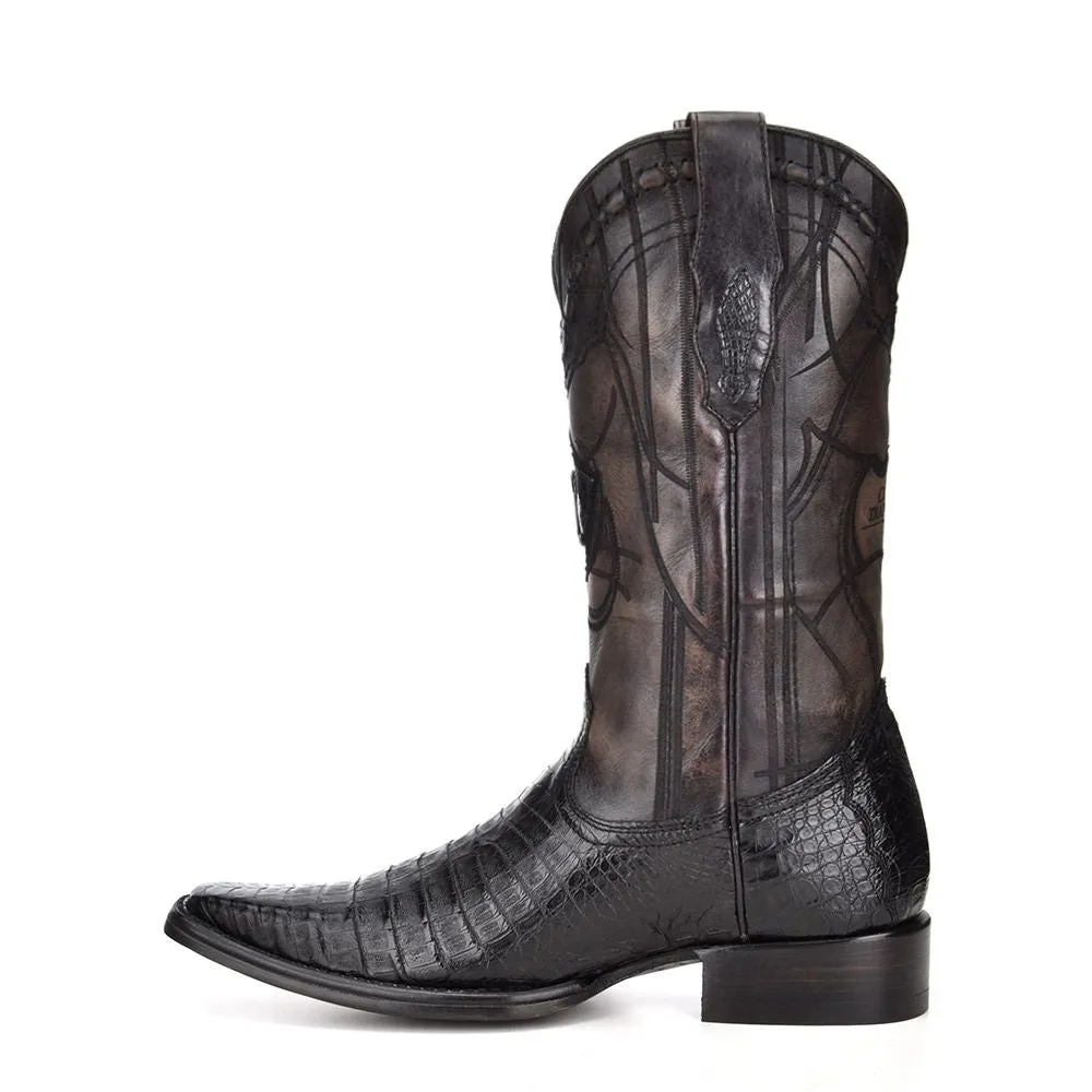 1B1NFY - Cuadra black dress cowboy caiman leather boots for men