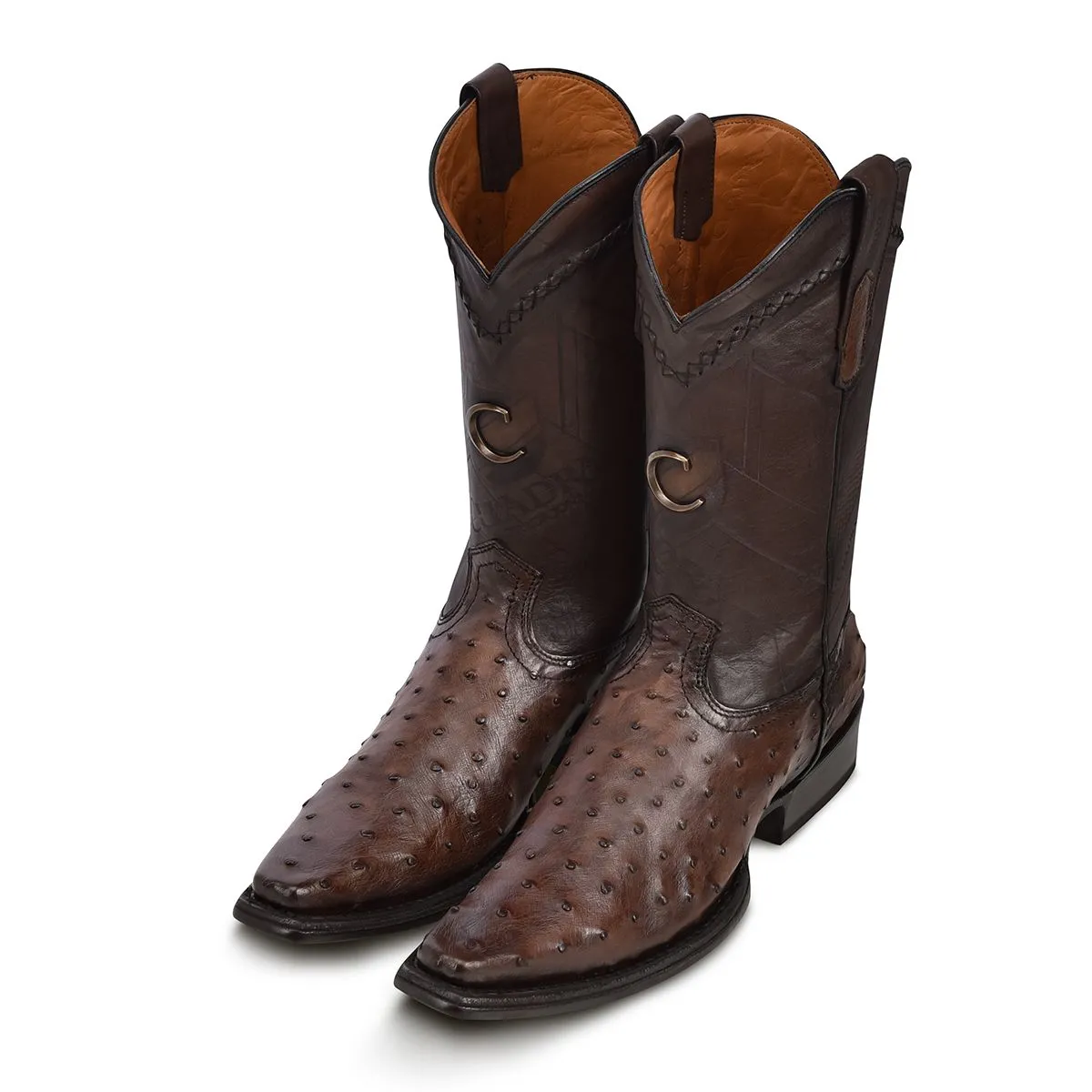 1B2FA1 - Cuadra chocolate dress cowboy ostrich leather boots for men