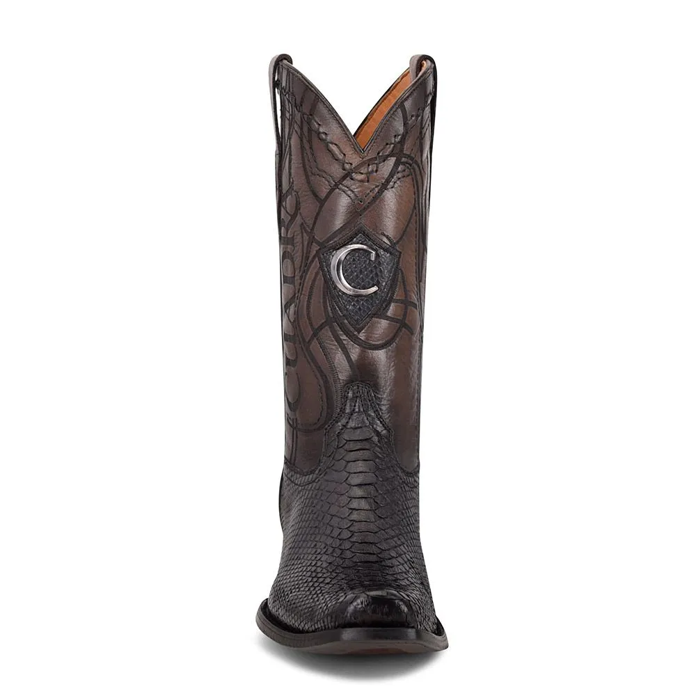 1J1NPH - Cuadra black western cowboy boots python skin boots men