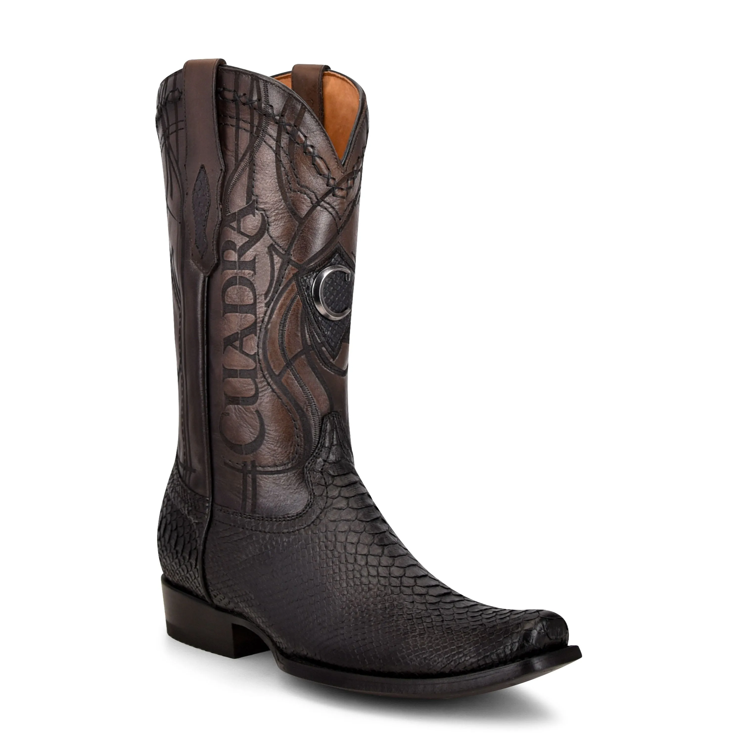 1J1NPH - Cuadra black western cowboy boots python skin boots men