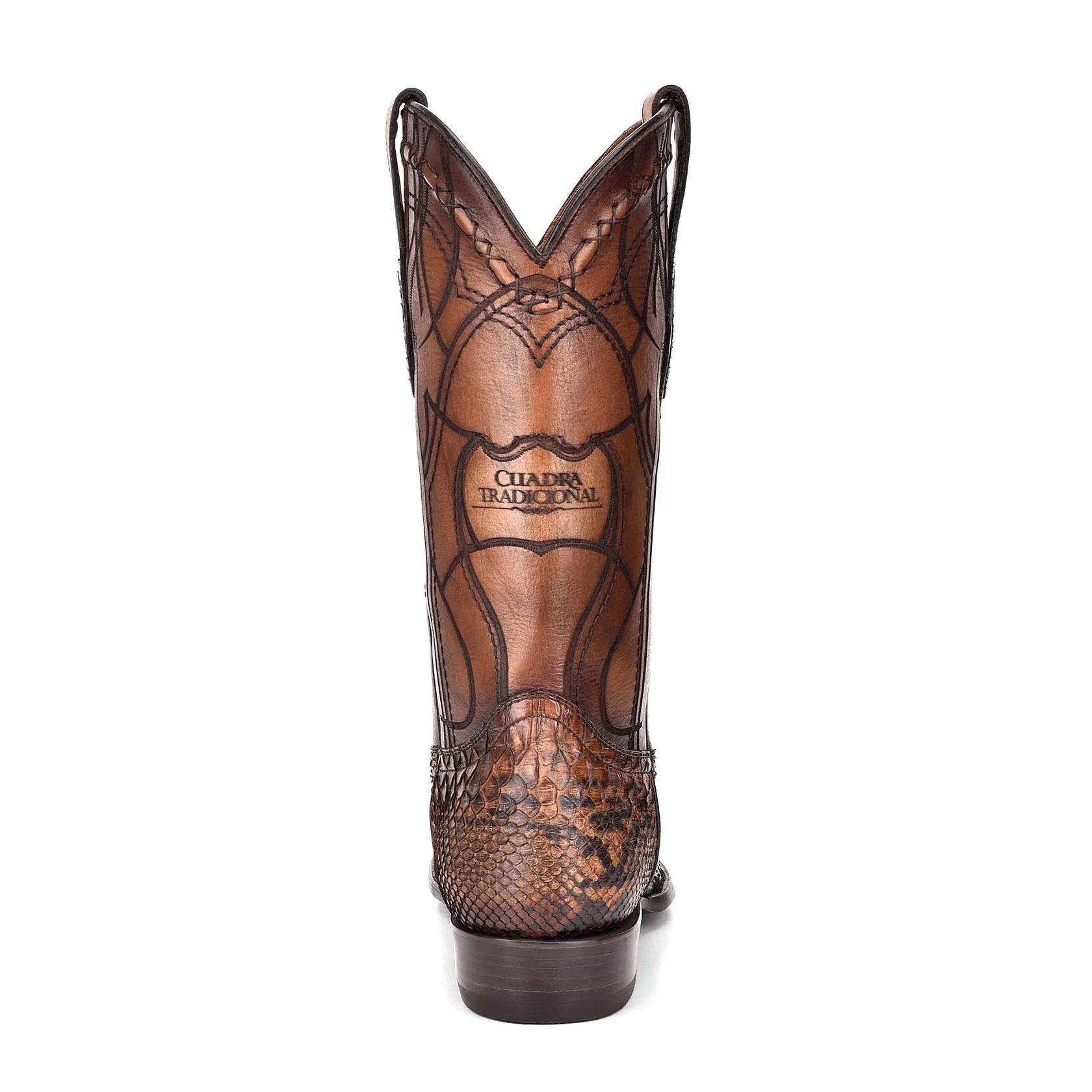 1J1NPH - Cuadra chestnut western cowboy python skin boots for men