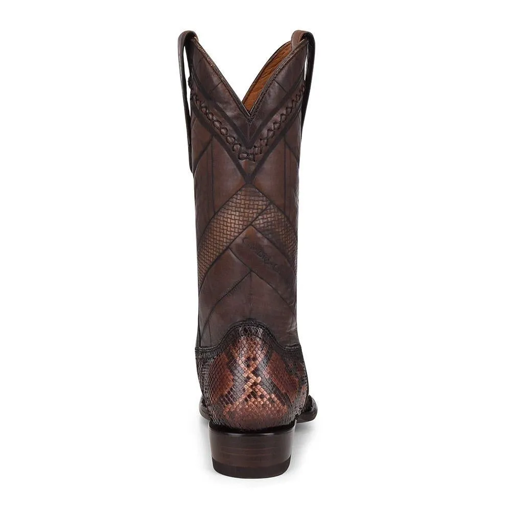 1J2FPH - Cuadra brown western cowboy python skin boots for men