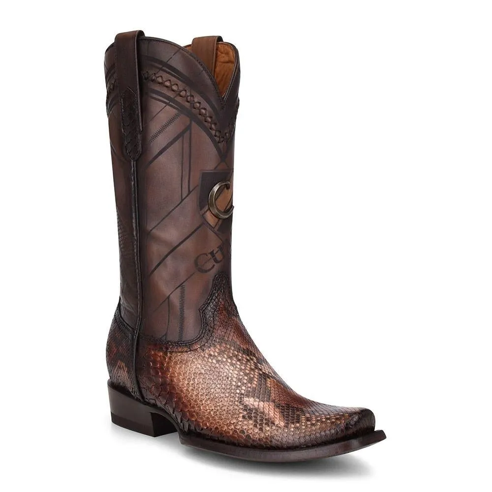 1J2FPH - Cuadra brown western cowboy python skin boots for men