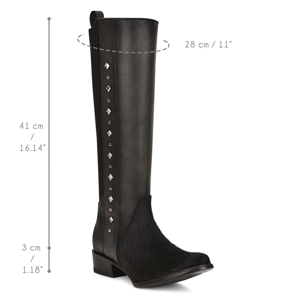 1X4FRP - Cuadra black casual fashion cowhide leather jockey boot for woman