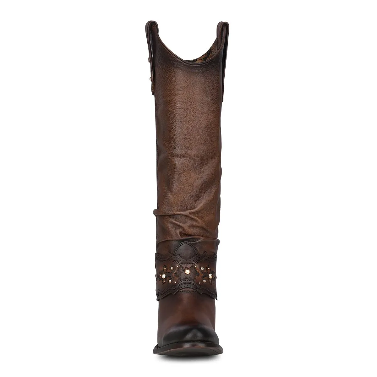 1Z41RS - Cuadra mocha casual cowgirl leather knee high boots for women