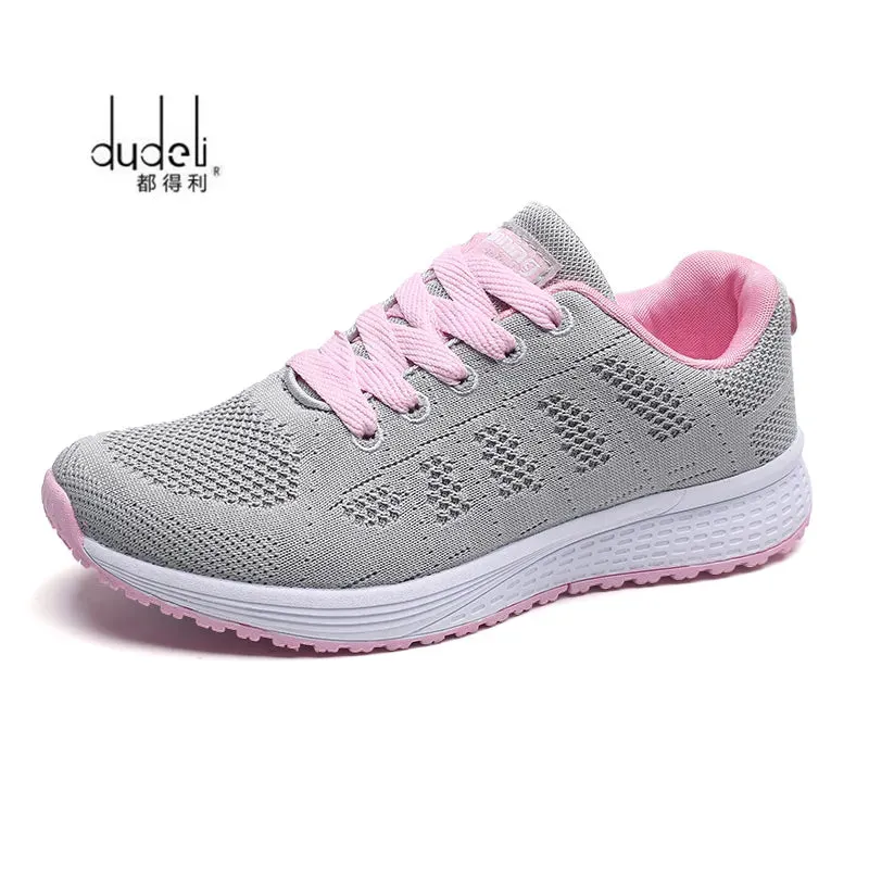 2021 Spring Women Shoes Flats Lady Fashion Casual Breathable Sneakers Mesh Running Shoes Women Sport