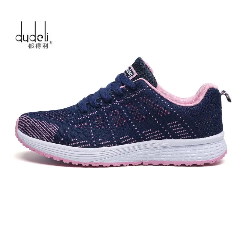 2021 Spring Women Shoes Flats Lady Fashion Casual Breathable Sneakers Mesh Running Shoes Women Sport