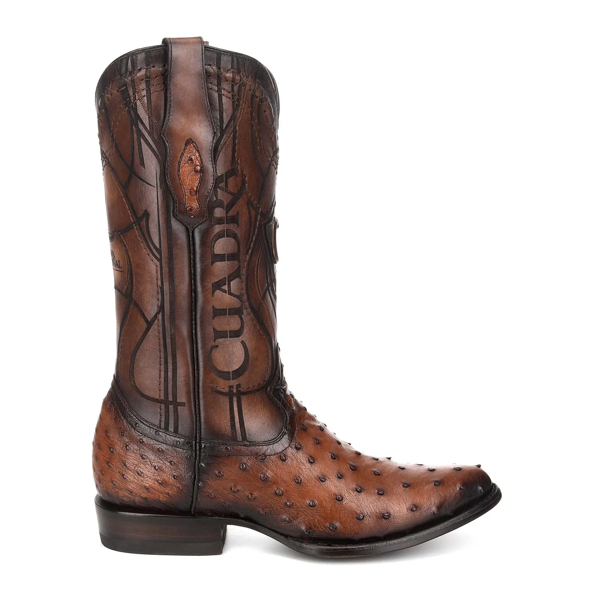 2C1NA1 - Cuadra brown dress cowboy ostrich leather boots for men