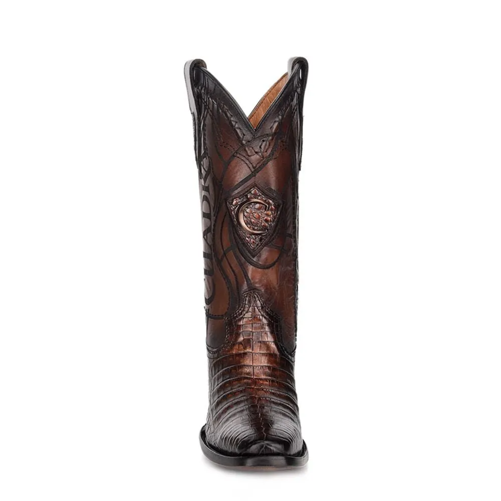 3C1NFY - Cuadra brown dress cowboy exotic caiman leather boots for men