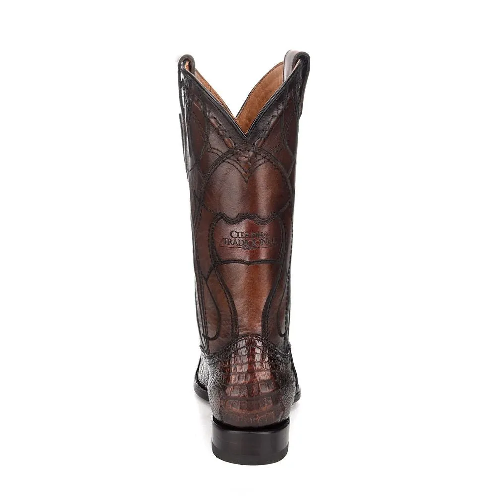 3C1NFY - Cuadra brown dress cowboy exotic caiman leather boots for men