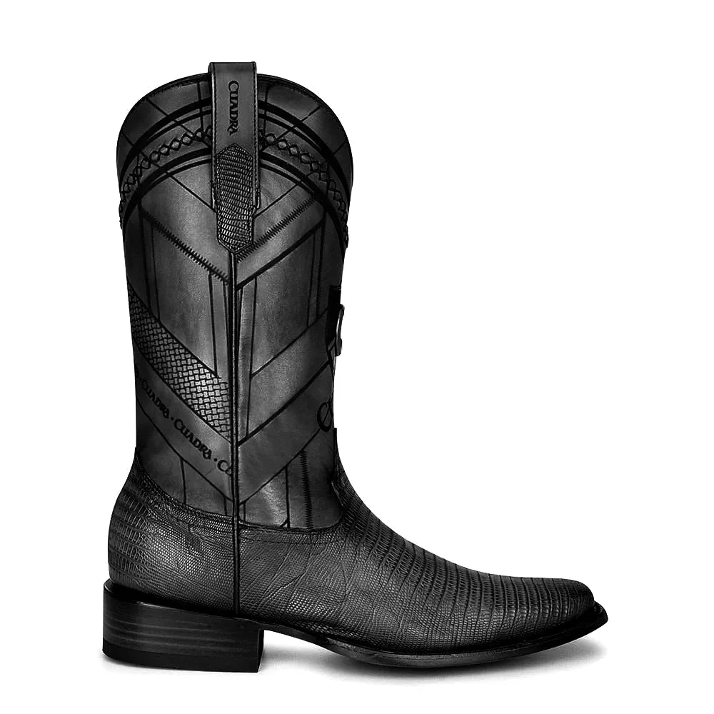 3C2FLT - Cuadra black fashion dress cowboy lizard leather boots for men