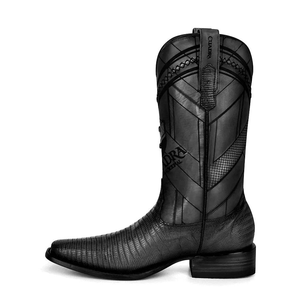 3C2FLT - Cuadra black fashion dress cowboy lizard leather boots for men