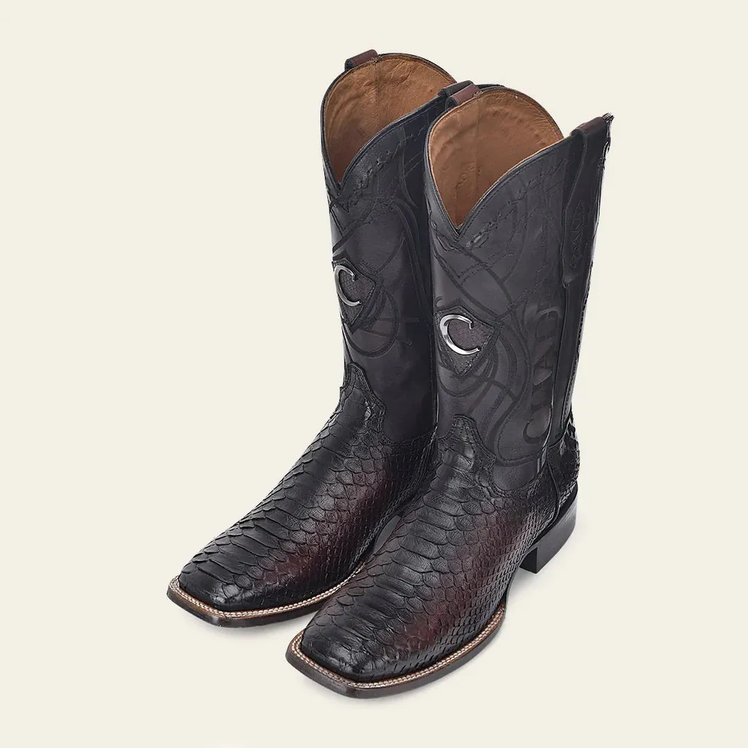 3Z2LPH - Cuadra wine red western cowboy rodeo python boots for men