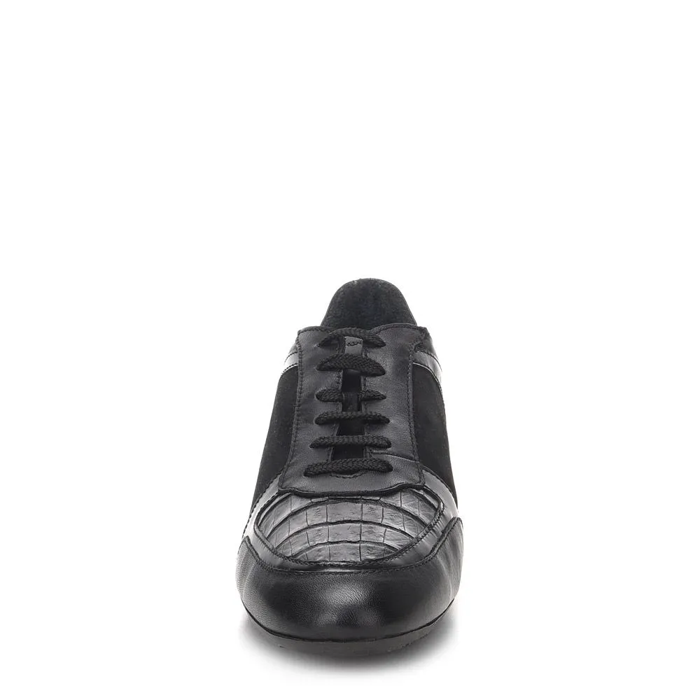 40KCWRI - Cuadra black casual fashion caiman sneakers for men