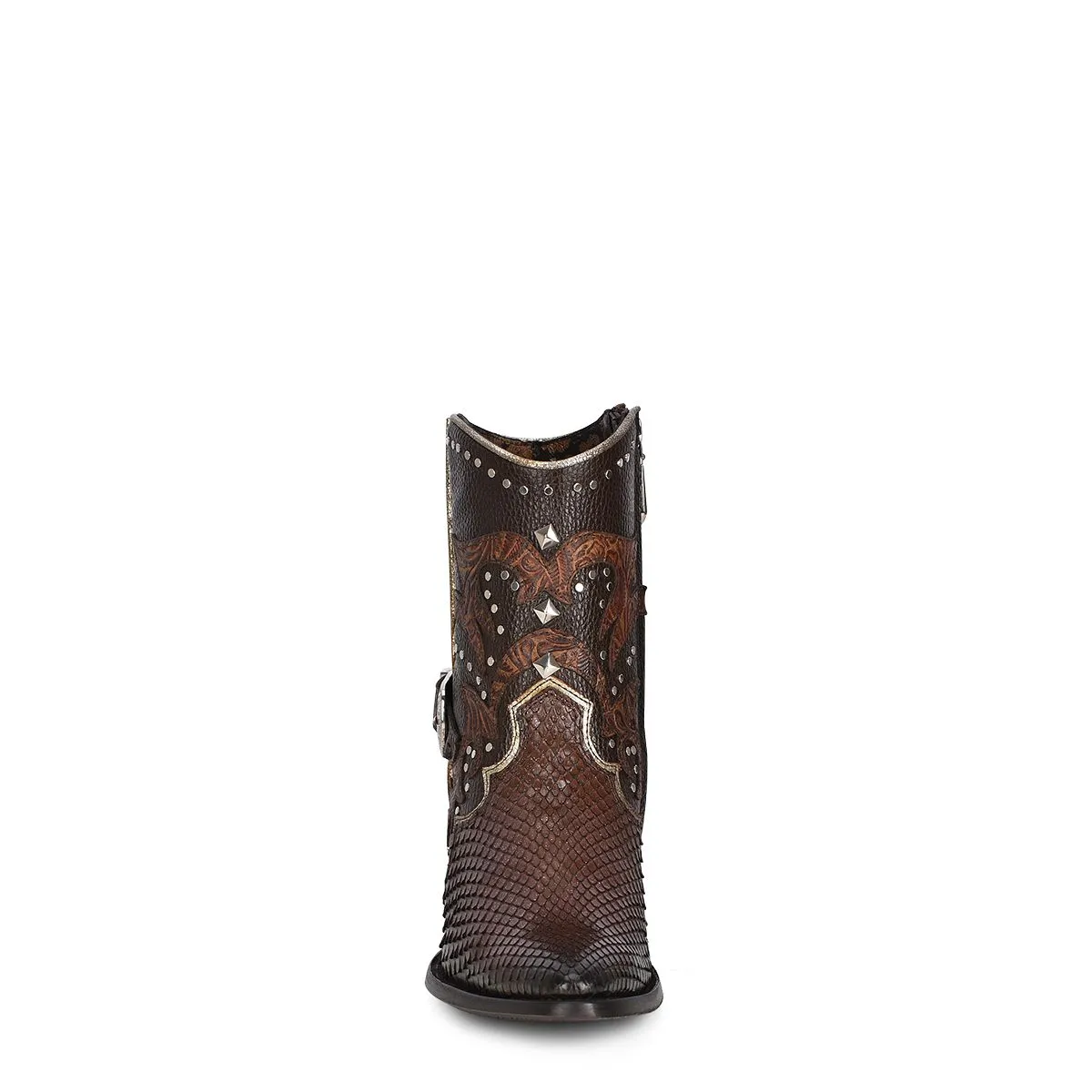 4A22PM - Cuadra brown western cowgirl python ankle boots for women