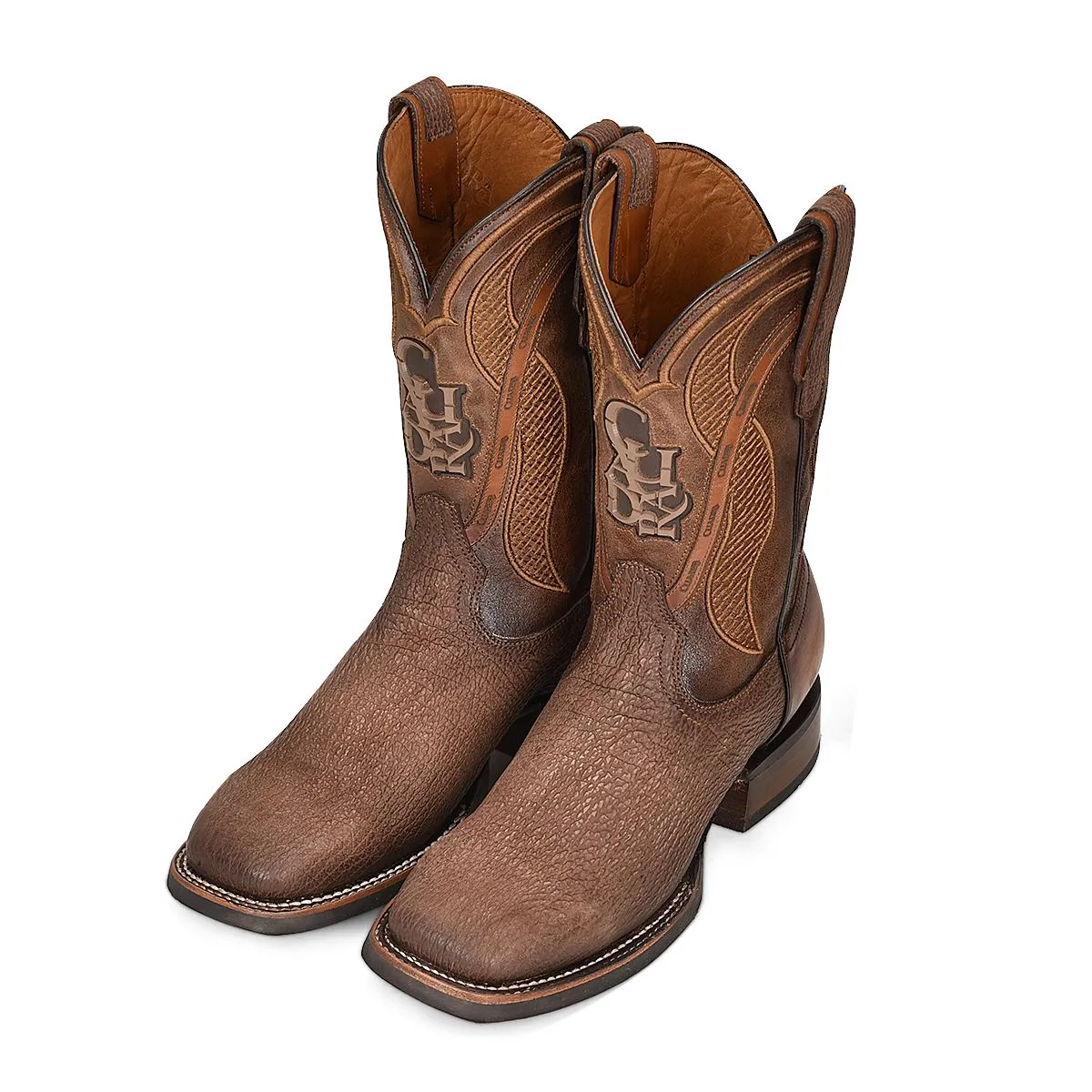 4L02TI - Cuadra brown cowboy western elephant boots for men