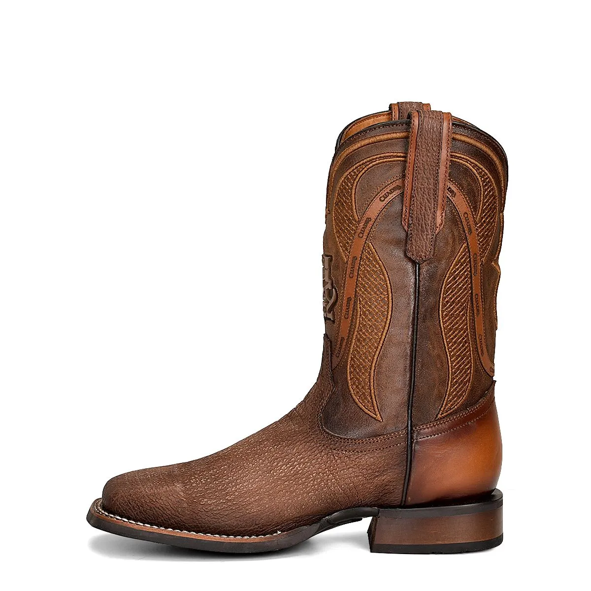 4L02TI - Cuadra brown cowboy western elephant boots for men