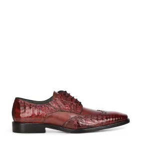 6B1FWBV-Cuadra came dress caiman leather wingtip derby shoes for men