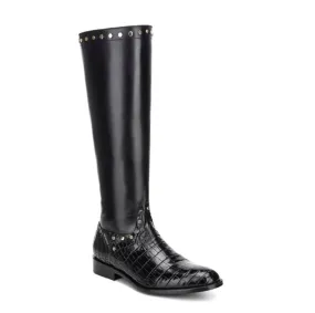 75TNLTS - Cuadra black fashion Paris Texas nile crocodile boots for women