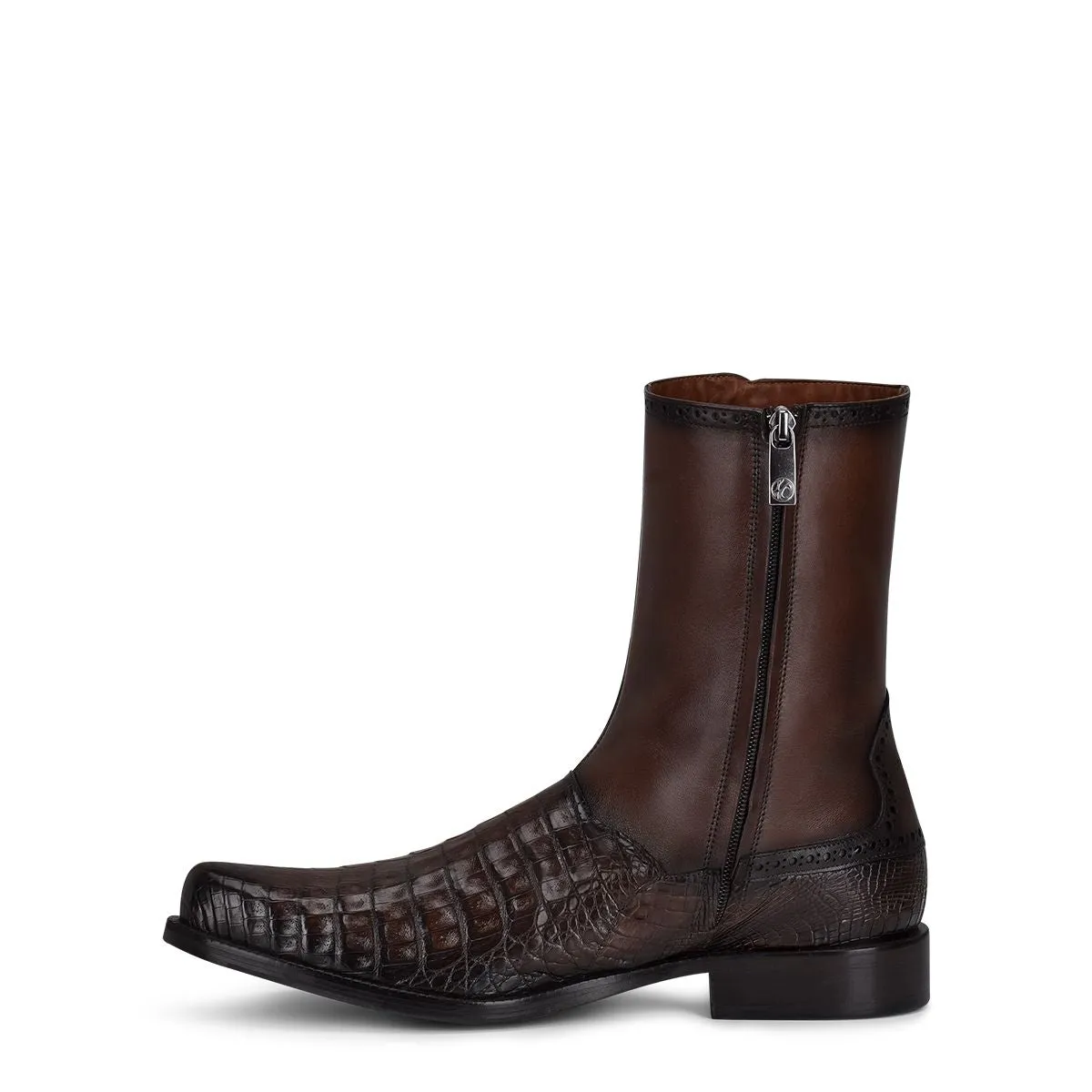 827FWTS - Franco Cuadra brown dress casual caiman leather ankle boots for men