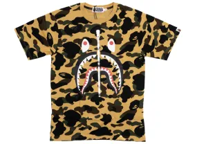 A Bathing Ape Bape Zipper S/S Tee in Tan Camo