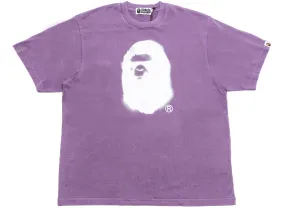 A Bathing Ape Spray Ape Head Garment Dyed Tee in Purple xld