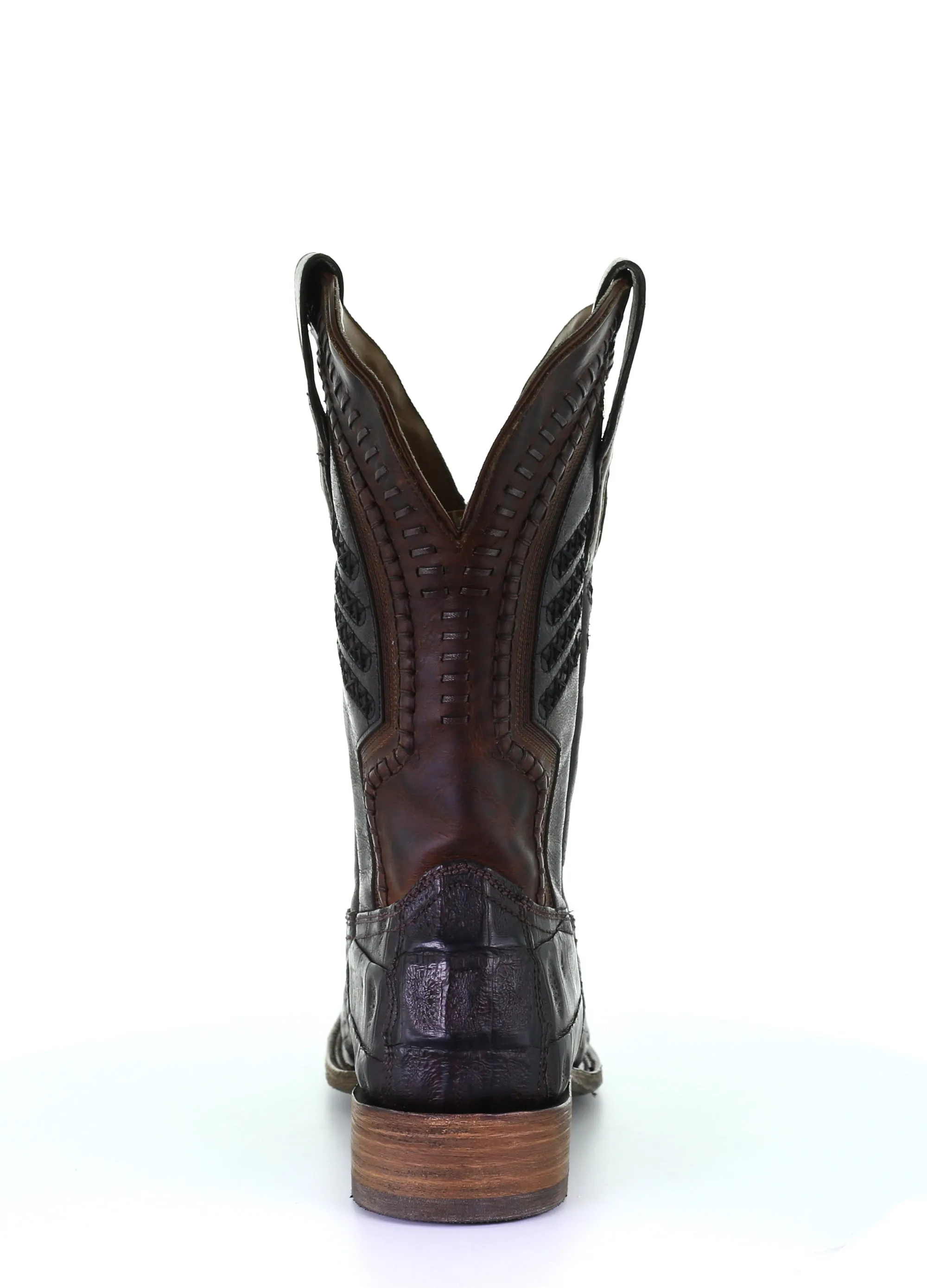 A3878 - Corral brown western cowboy caiman boots for men