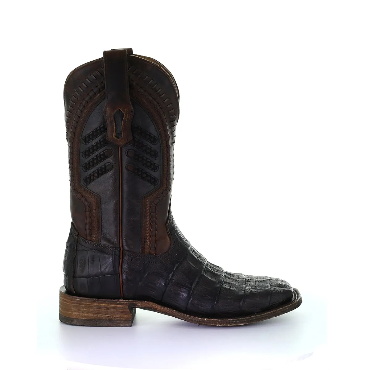 A3878 - Corral brown western cowboy caiman boots for men