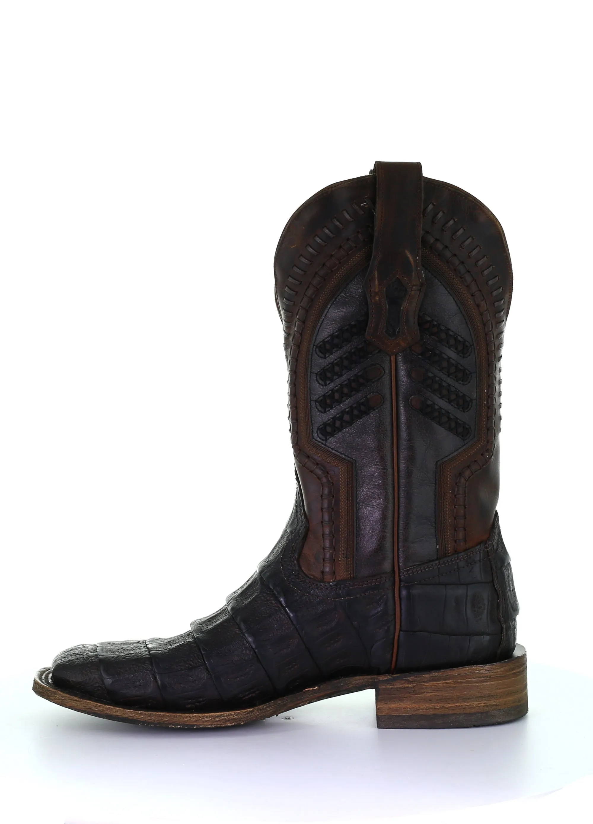 A3878 - Corral brown western cowboy caiman boots for men