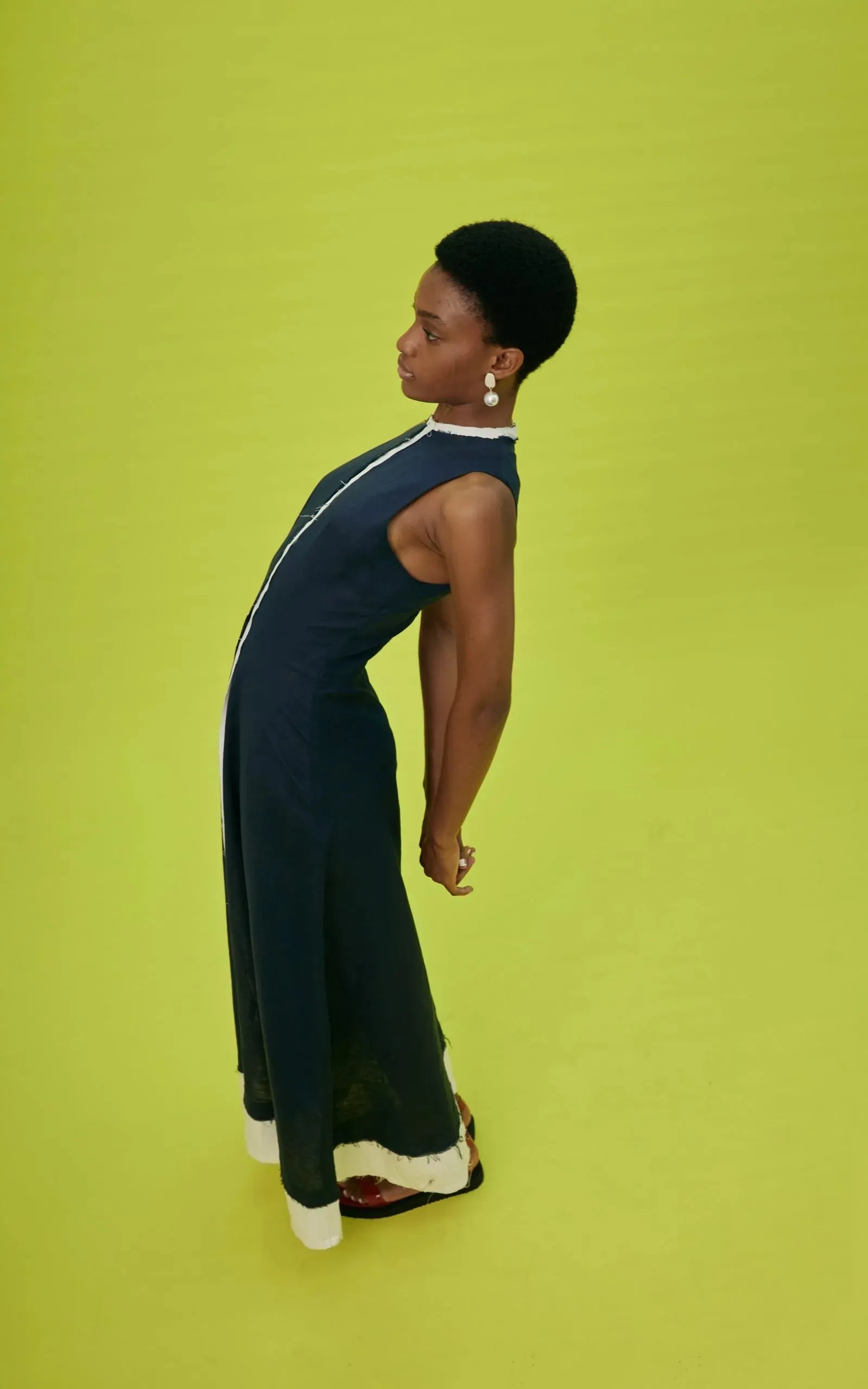 ABIOLA OLUSOLA Xemi Navy Blue Sleeveless Dress