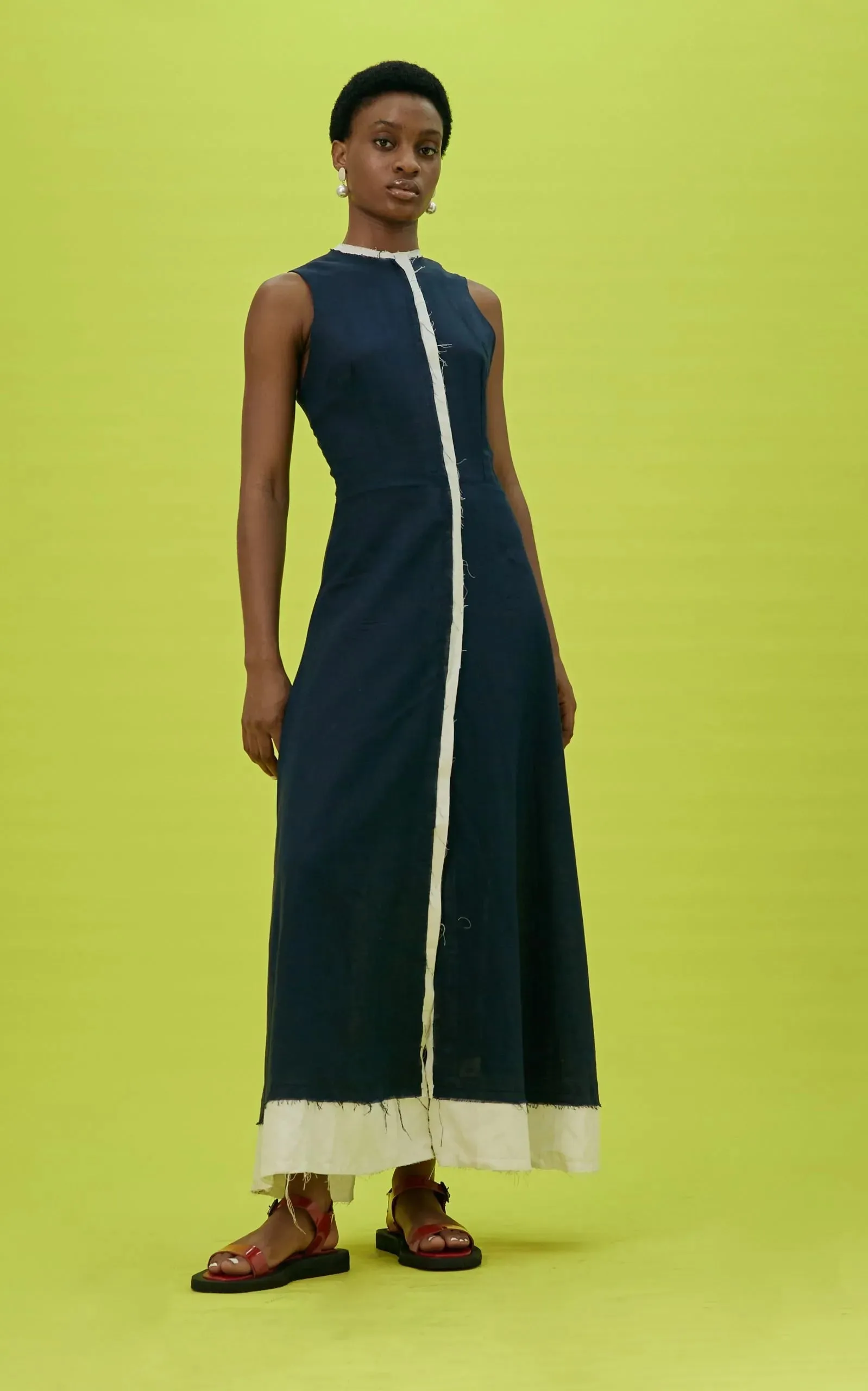 ABIOLA OLUSOLA Xemi Navy Blue Sleeveless Dress