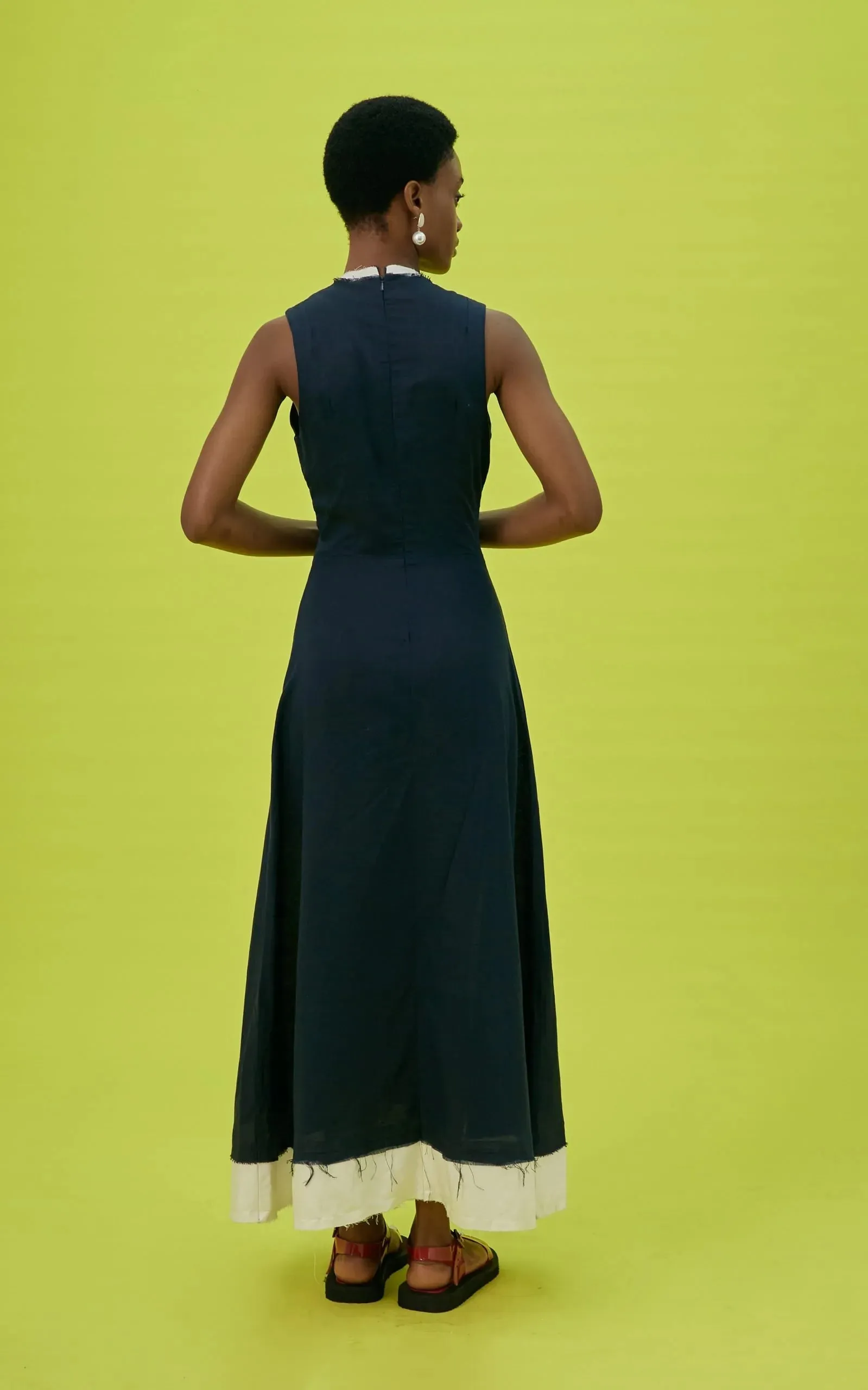 ABIOLA OLUSOLA Xemi Navy Blue Sleeveless Dress