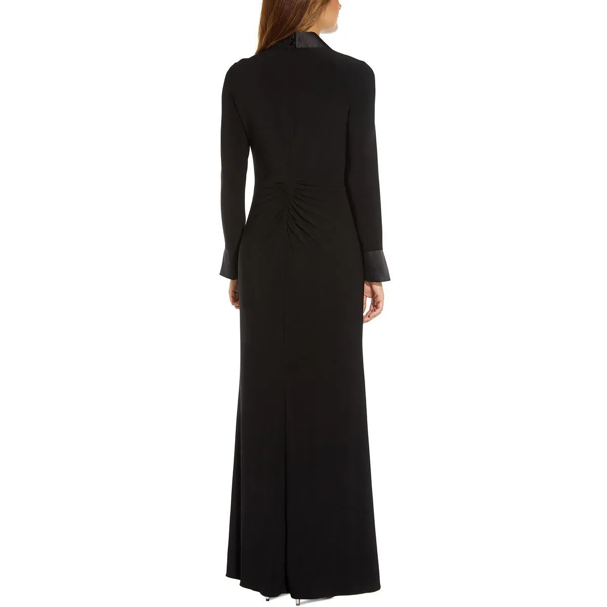 Adrianna Papell Womens Tuxedo Ruched Evening Dress