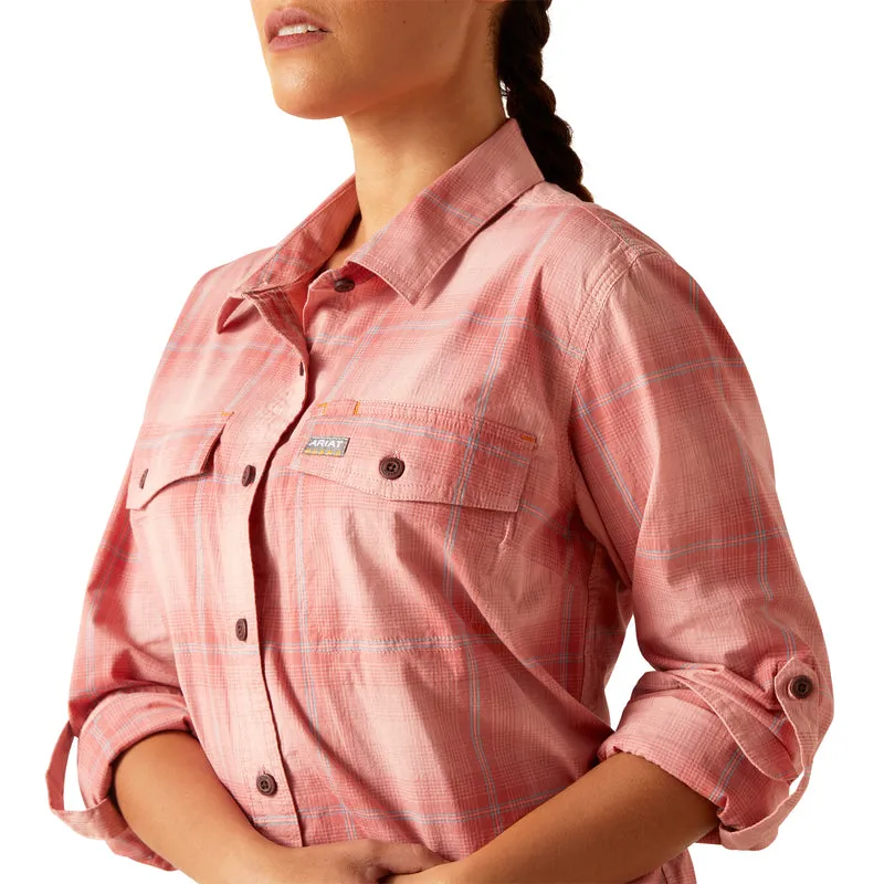 'Ariat' Women's Rebar 'Made Tough' DuraStretch Button Down - Mauveglow Plaid