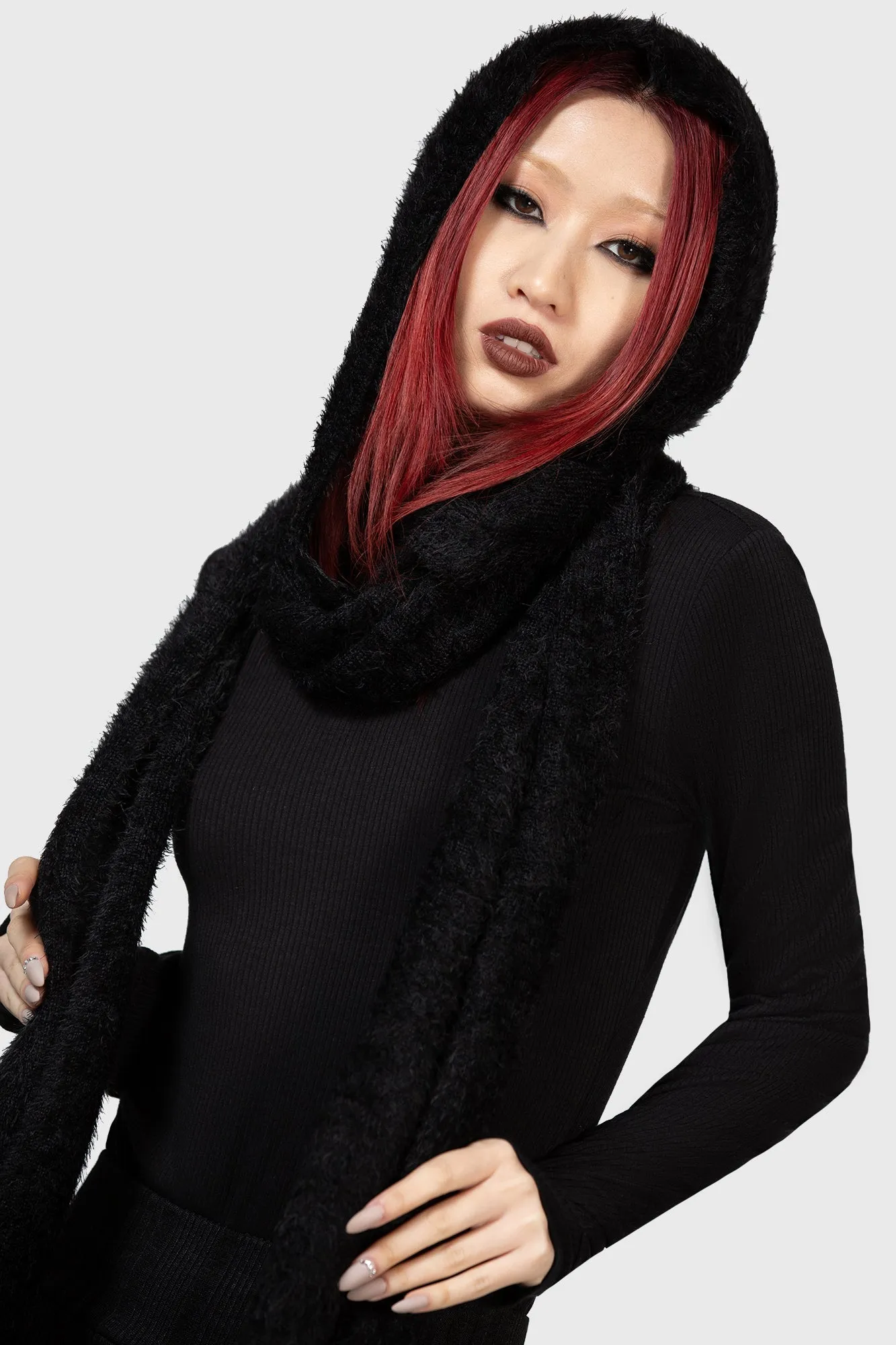 Ashen Hooded Scarf