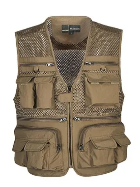 ASHORESHOP Men's Vest Tactical Webbed Gear Vest Summer Photographer Waistcoat