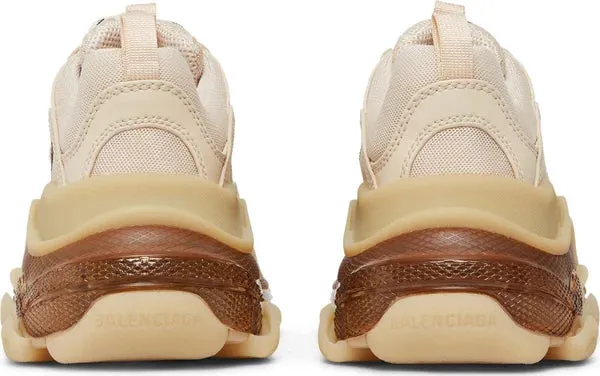 Balenciaga Triple S Clear Sole Crystal Beige Nude Sneakers for Women