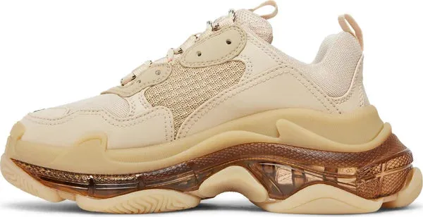 Balenciaga Triple S Clear Sole Crystal Beige Nude Sneakers for Women