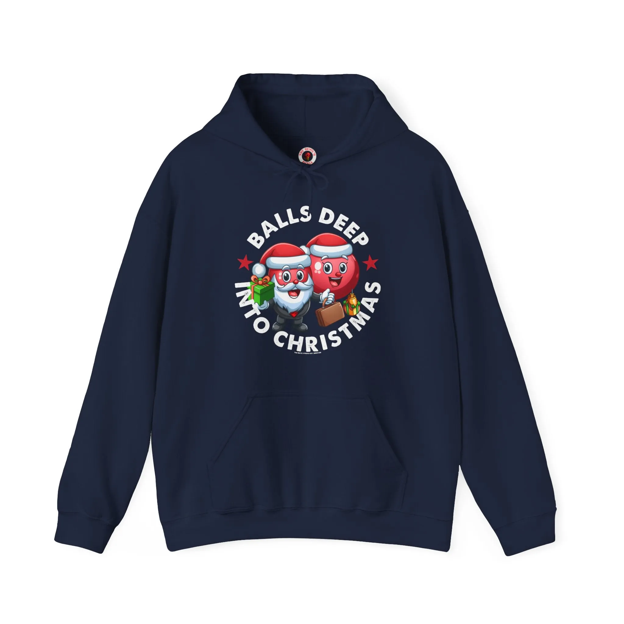 Balls Deep Into Christmas Hooded Sweatshirt