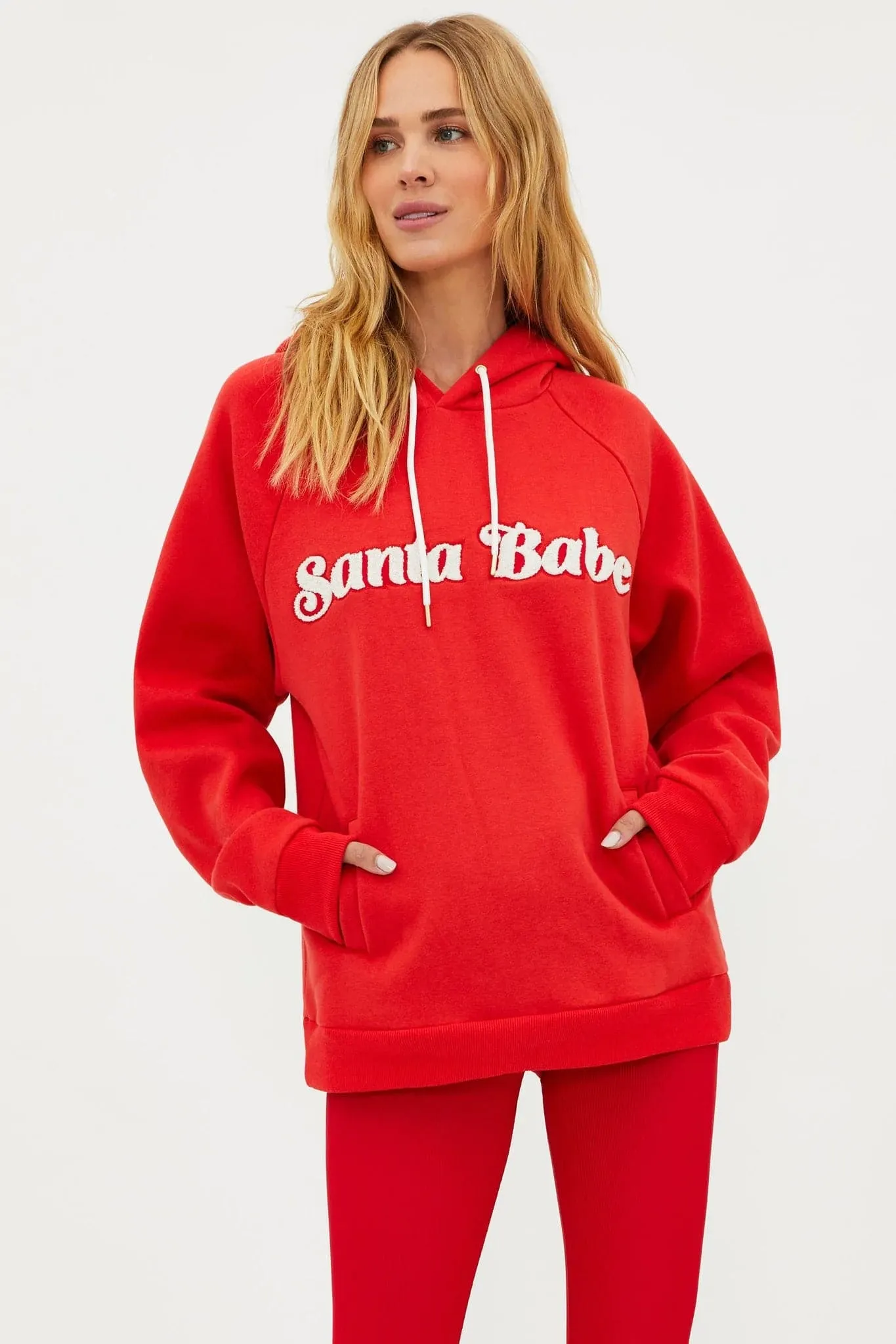 Beach Riot Alissa Santa Babe Hooded Sweater as seen on Una Healy