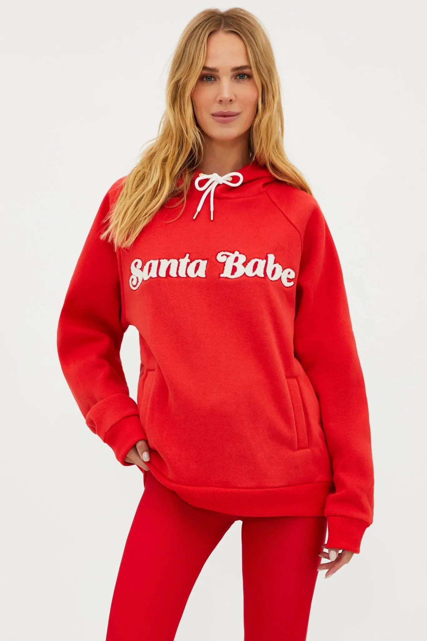 Beach Riot Alissa Santa Babe Hooded Sweater as seen on Una Healy